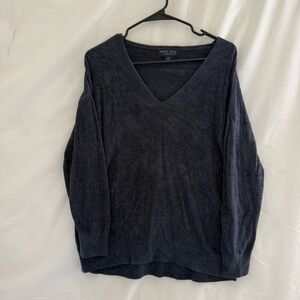 Barefoot Dreams CozyChic Ultra Lite V Neck Sweater Women S Gray Soft Knit